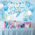 Blulu Baby Shower Party Backdrop Decorations, Large Durable Fabric Made Baby Shower Banner Backdrop Photo Booth Background for Boy's or Girl's Baby Shower Party Supplies (Boy Style)
