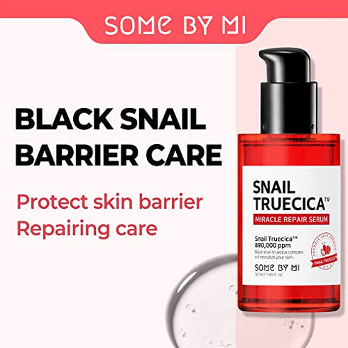 SOME BY MI Snail Trucica Miracle Repair Serum / 1.69Oz, 50ml / Made from Black Snail Mucin for Sensitive Skin / Soothing and Calming Effect / Damaged Skin Solution / Strengthen Skin Barrier and Elasticity / Korean Skincare