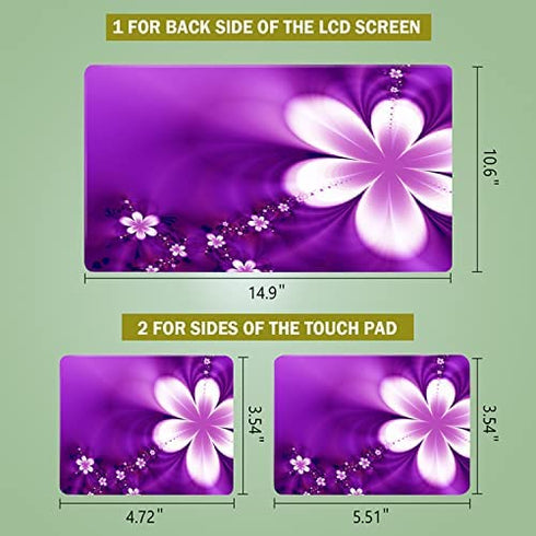 Purple Flowers 11.6 13 13.3 14 15 15.6 inches Netbook Laptop Skin Sticker Reusable Protector Cover Case for Laptop Notebook FY-NEK-13