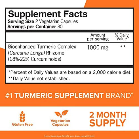 Turmeric Curcumin Capsules, Qunol 1000mg Extra Strength Supplement, Patented Hydro-Soluble Technology, Alternative to Turmeric Curcumin with Black Pepper, 120 Veggie Capsules