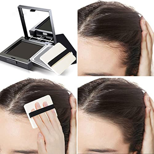 Hair Root Concealer,Hair Shadow Hairline Powder,Root Touch Up Powder,Instantly Cover Up Gray Hair Root Hair Shadow Fiber 12g Black
