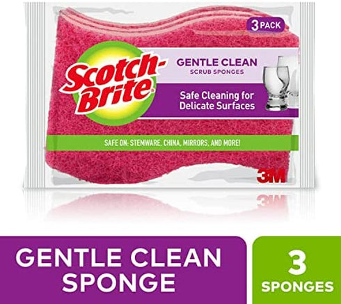 Scotch-Brite Brite Delicate Care Scrub Sponge 3/Pkg, 3 Count (Pack of 1)