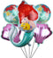 5PCS Mermaid Foil Balloons Balloons Mermaid Shell Balloons Helium Mylar Foil Balloon for Mermaid Under The Sea Birthday Party Baby Shower Decorations