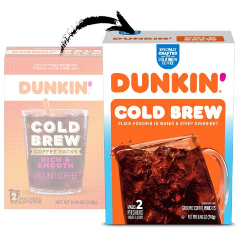 Dunkin' Cold Brew Ground Coffee Packs, 8.46 Ounce Bag