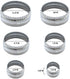 SurgeHai Fluted Cookie Cutters- Round Biscuit Cutters Set of 6 Pieces, Double Sided Fluted and Plain Edge Cookie Cutters, Stainless Steel