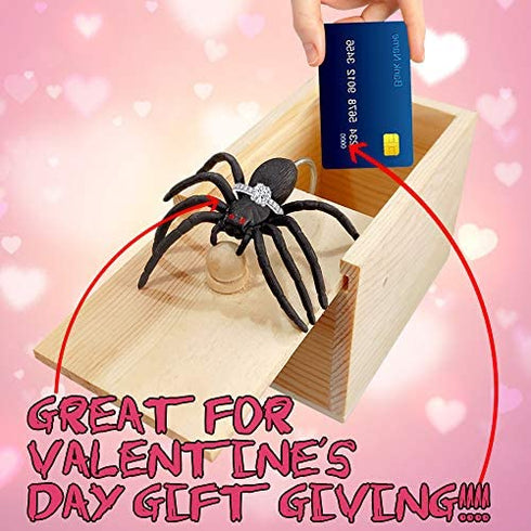 GIIOASA Rubber Spider Prank Surprise Box?Handcrafted Wooden Surprise Box, Fun Practical Surprise Joke Boxes,SpiderBox-Single