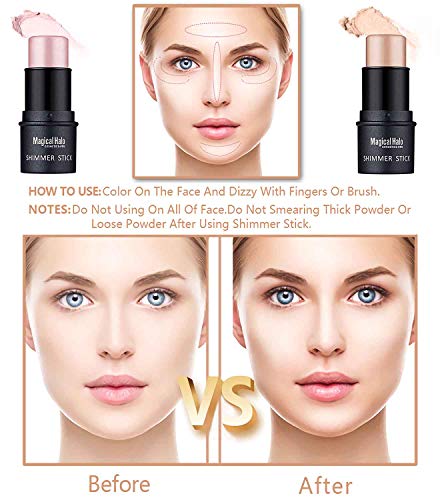 SUMEITANG 4 Pcs Cream Contour Foundation Stick, Highlighter & Bronzer Pen, Face Brightens & Shades Pencil, Highlighting Shade Longwear Makeup, Highlight Bronzer Shaping Trimming Stick Cream