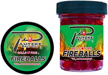 PAUTZKE'S Fishing Bait Fire Balls, Red, 1.65 oz