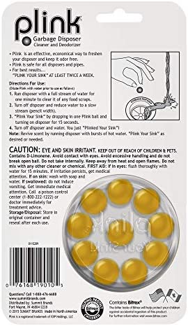 Plink 90 Garbage Disposer Cleaner and Deodorizer, Lemon, 10 Count