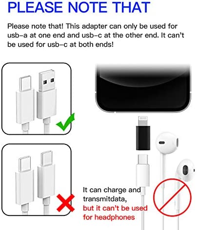4Pack,USB C Female to Lightning Male Adapter,USB-C to Lightning Adapter,Lightning to USB C,Type C Cable Charger Adaptor for Apple iPhone 12 11 Mini PRO MAX XS XR X SE2 7 8Plus Ipad AIR USBC Charging