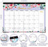 2023-2024 Desk Calendar - 18 Monthly Desk/Wall Calendar 2-in-1,16.8" x 12", Jan 2023 - Jun 2024, Thick Paper with Corner Protectors, Large Ruled Blocks - Floral