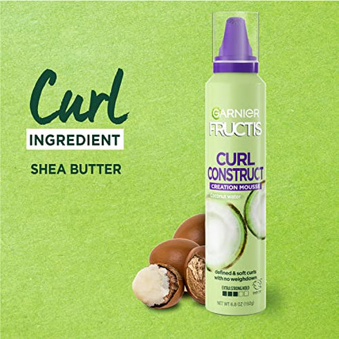 Garnier Fructis Style Curl Construct Creation Mousse, Curly Hair, 6.8 oz.