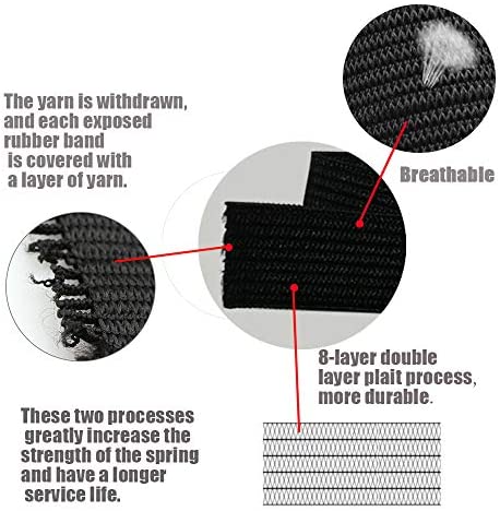 Elastic Band Material for Sewing 2 Inch Wide Braided Elastic Cord Pants Elastic Spool Heavy Stretch for Waistband 10 Yard (5 Yard White,5 Yard Black)