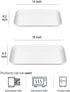 Dizada Large Serving Platter Set - 14/16 inch White Rectangular Dessert Plate/Salad Plates - Serving Trays for Parties, Sushi, Oven Safe Dinnerware Set of 2, White