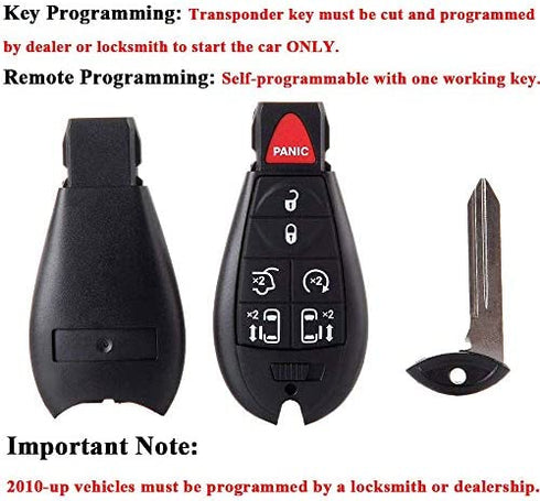 BESTHA for 2008-2015 Chrysler Town and Country 2008-2014 Dodge Grand Caravan Keyless Entry Remote Key Fob Replacement M3N5WY783X IYZ-C01C