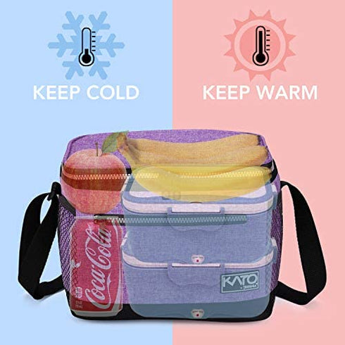 Insulated Lunch Bag for Women Men, Leakproof Thermal Reusable Lunch Box for Adult & Kids by Tirrinia, Lunch Cooler Tote for Office Work, Purple