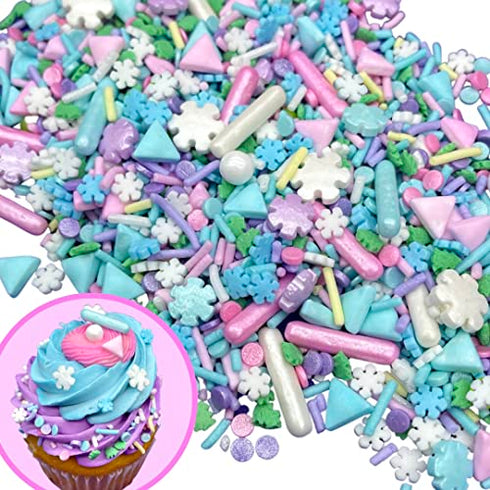 Christmas Cheer Sprinkles | Snowflake Sprinkles | Christmas Sprinkles | Red & Green Sprinkles | Cookie Sprinkles | Manvscakes | 8oz (8 ounce bag)