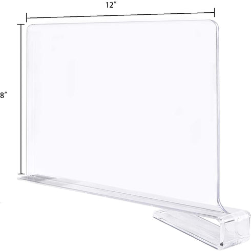 Jucoan 4 Pack Clear Acrylic Shelf Dividers for Closet, Easy Installing Wood Shelves Organizer Closet Separators for Storage and Organization in Bedroom, Kitchen and Office