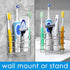 Linkidea Wall Mount Toothbrush Holder for Bathroom, Shower, Stainless Steel Tooth Brush Stand for Electric Toothbrush, Toothpaste, Razor, Self Adhesive Wallmount / Countertop 3 Slots Organizer