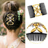 Aethland 4 Pcs Hair Combs for Women Accessories, Comby Magic Hair Comb for Women Wood Beaded Stretch Double Hair Side Combs Clips Elastic Beaded Hairpins Combs (Set A)