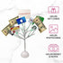 White Money Tree Gift Holder with Clips and LED Light Tips - Gift Card Holder Tree with 10 Photo Clips - Gift Card Tree Holder for Birthdays, Christmas, Weddings etc. - 17 inches tall - by Mein Schatz