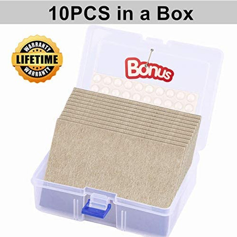 Felt Furniture Pads Large 10 pcs Pack 6"x 4" Big Felt Pads Large Furniture Pads Heavy Duty 5mm Thick Beige Anti Scratch Floor Protector for Hardwood Floor and 20 Rubber Bumpers
