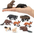 TOYMANY 10PCS Tiny Forest Animal Figures, Realistic Woodland Creatures Figurines Toy Set Includes Beavers Foxes Badgers, Easter Eggs Education Birthday Gift Christmas Toy for Kids Children Toddlers