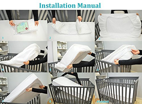 American Baby Company Waterproof Fitted Crib and Toddler Protective Mattress Pad Cover, White, for Boys and Girls, 52x28x9 Inch (Pack of 1)