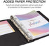 Samsill 1" Junior Size Contrast Stitch Leather 3 Ring Binder, Holds 8.5 x 5.5" Paper Size, Portfolio Organizer, Black
