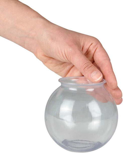 16 Oz Plastic Fish Bowl (6 Pack) 4 Inch Heavy Duty Plastic Ivy Bowls, for Candy, Carnival Games, Prizes, Centerpieces and Party Decoration Supplies, BPA-Free