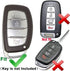 Alegender 4 Buttons Red Leather Smart Key Fob Cover Case Remote Bag Protector Fit for 2016 2017 2018 2019 Hyundai 2020 2021 Tucson Elantra Sonata (NOT FIT Flip/Pop Out/Folding Key)