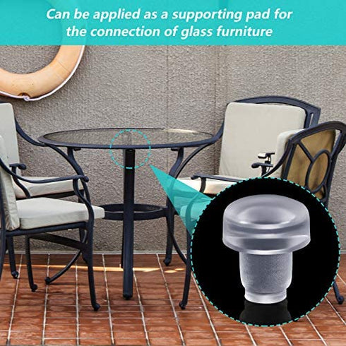 Glass Top Table Bumpers with Stem Clear Rubber Grippers Soft Clear Anti Slip Pads Non Adhesive Glass Table Rubber Grippers Furniture Cabinet Door for Outdoor, for 1/4 Inch Hole (50 Pieces)