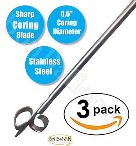 3 pcs Zucchini Squash Cucumber Corer Vegetable Corers Drill Stainless Steel Core Remover Coring Tool Kitchen Stuffed Vegetables Veggies Seed Remover Tools Remove Seeds Eggplant 10" Long Gadgets