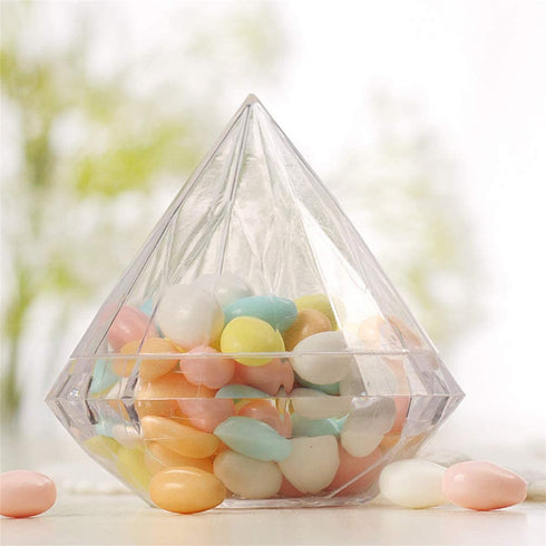 Toyvian 12 Pcs Diamond Shaped Candy Boxes Transparent Wedding Favors Boxes Birthday Party Decorating Ornament Container