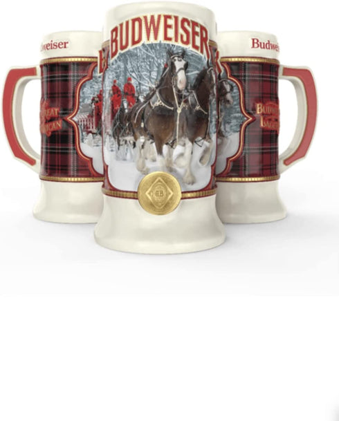 2021 Budweiser Plaid Holiday Christmas Stein