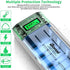 BONAI LCD Smart Battery Charger for C D AA AAA 9V NiMH NiCD Rechargeable Batteries with Refresh Function