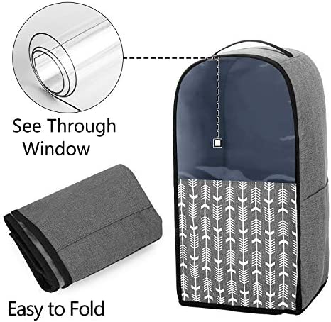Yarwo Visible Blender Dust Cover Compatible with Ninja Foodi Blender, Small Appliance Cover with Pockets and Top Handle, Gray with Arrow (Cover Only, Patent Pending)