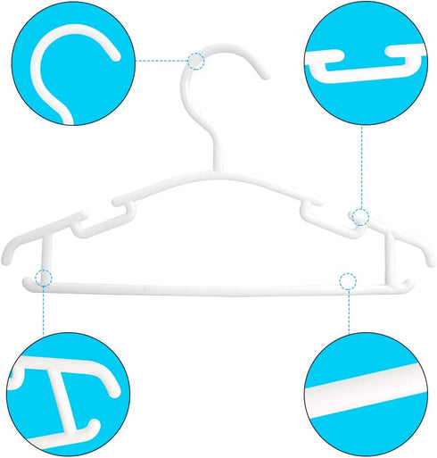 Kids Hangers Baby Hangers Childrens White Plastic Infant Clothes Toddler Junior Hangers 60 Pack