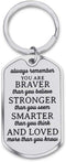 Inspirational Encouragement Gifts for Son Daughter Keychain Women Men College Students Teenage Boy Girls Birthday Wedding Always Remember You are Braver Engraved Key Ring for Men Teens