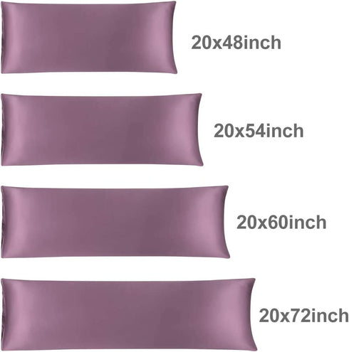 uxcell Body Pillow Cover 20x54 Inch Mauve Silky Satin Body Pillowcases for Hair and Skin Luxury Cooling Anti Wrinkle Wash-