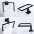 Towel Holder Matte Black, Angle Simple Stainless Steel Bathroom Hand Towel Rack, Square Towel Ring for Wall, 7.09-Inch