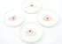 Set of 4 Floral Ring Holder Dish Bowls- Trinket Tray or Boho Plain White Jewelry Dish Tray Personalized - Gift Favor Ring Tray - CEDAR + INK