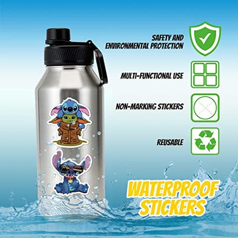 Stitch Caroon Stickers(60pcs) Waterproof Vinyl for Waterbottle Laptop Luggage Car Motorcycle Bicycle Fridge DIY Styling Vinyl Home