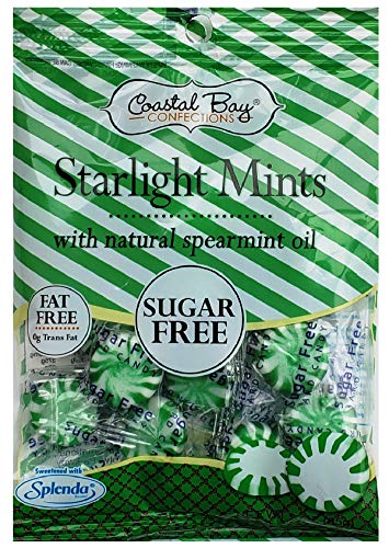 Coastal Bay Confections 1 (3 oz.) Each Sugar Free Bag Starlight Mints With Natural Spearmint Oil and Starlight Mints with Real Peppermint Oil | Holiday Green and Red Candy Variety Mix