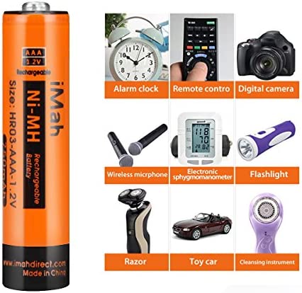 8-Pack iMah 1.2V 750mAh Ni-MH AAA Rechargeable Batteries for Panasonic Cordless Phone Also Compatible with BK30AAABU BK40AAABU HHR-55AAABU HHR-65AAABU HHR-75AAA/B HHR-4DPA/4B BT205662 and Solar Lights