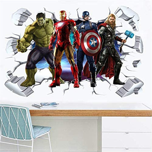 ZI XIN Superhero Wall Stickers Avengers Wall Decals Excellent Vinyl Wall Decor for Boys Room Living Room ( Size 35.4 x 23.6 inch)