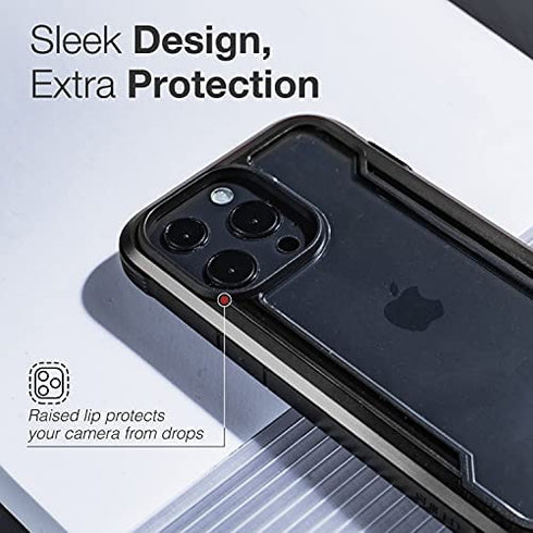 Raptic Shield Case Compatible with iPhone 13 Mini Series, Shockproof Protective, Clear Case, Durable Aluminum Frame, 10ft Drop Tested, Fits iPhone 13 Mini, Black