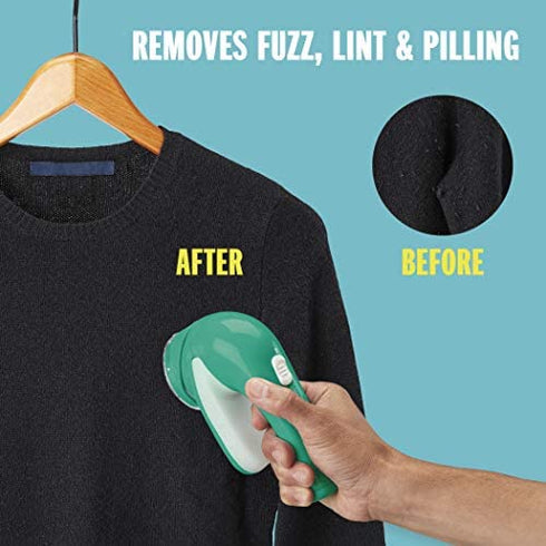 Conair Fabric Shaver and Lint Remover, Battery Operated Portable Fabric Shaver, Green