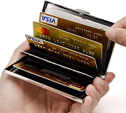 RFID Credit Card Holder Metal Wallet Stainless Steel Credit Card Protector Case Business Card Holder for Men or Women