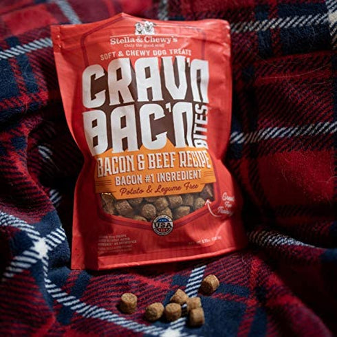 Stella & Chewy's Crav'n Bac'n Dog Treats Bacon & Pork Recipe, 8.25 oz. Bag